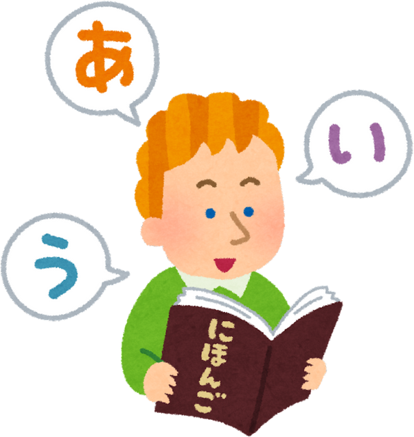 Foreign Man Studying Japanese Hiragana Characters